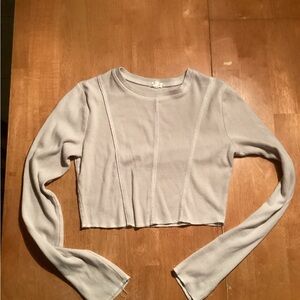 Garage Tan Long Sleeve Crop Top - size S